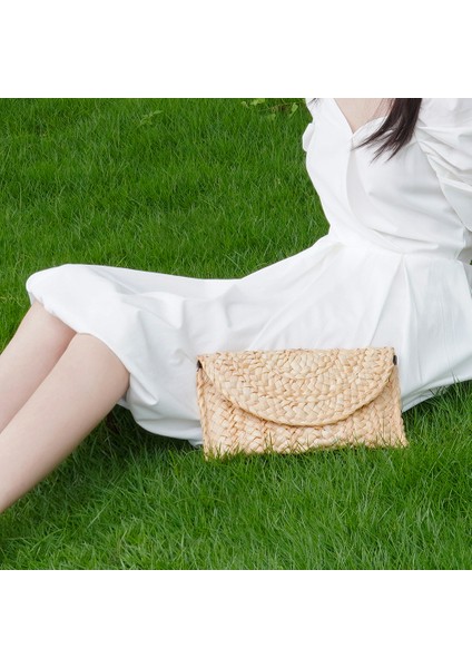 Mavi El Yapımı Çantalar Saman Dokuma Kadın Çantalar ve Çantalar 2023 Yaz Plaj Bayanlar Hasır Çanta Debriyaj Çantalar Plaj Rattan Çanta (Yurt Dışından) modelleri