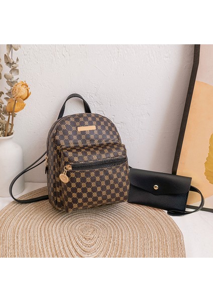 Siyah Yeni Moda Çocuklar Mini Sırt Çantası Lüks Pu Deri Baskı Okul Çantası Trendy Kadın Sırt Çantası (Yurt Dışından)