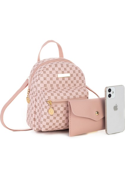 Siyah Yeni Moda Çocuklar Mini Sırt Çantası Lüks Pu Deri Baskı Okul Çantası Trendy Kadın Sırt Çantası (Yurt Dışından)