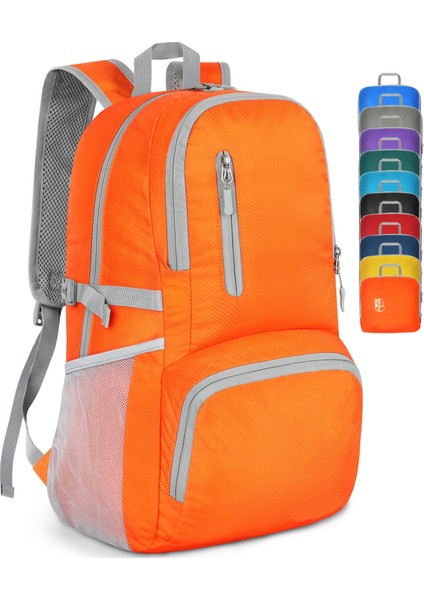 Orange 35L - Katlanabilir Yürüyüş Sırt Çantaları Seyahat Için Suya Dayanıklı Kompakt Katlanır Sırt Çantası Hafif Paketlenebilir Sırt Çantası (Yurt Dışından)