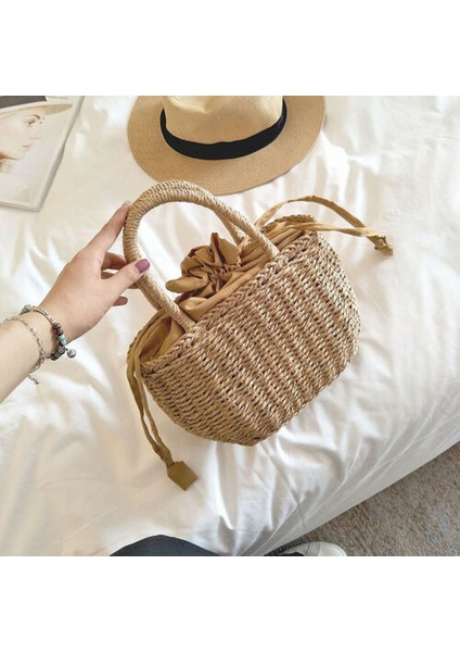 Beyaz El Yapımı Kadın Rattan Alışveriş Çantaları - Özelleştirilmiş Şekil Vintage Çanta Rattan - Doğal Rattan Çanta (Yurt Dışından) modelleri