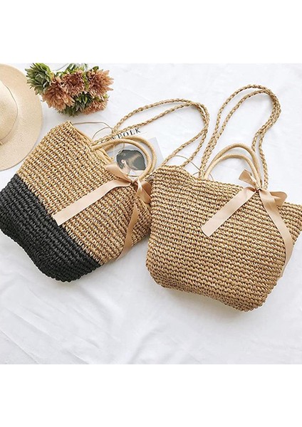 Beyaz El Yapımı Kadın Rattan Alışveriş Çantaları - Özelleştirilmiş Şekil Vintage Çanta Rattan - Doğal Rattan Çanta (Yurt Dışından) fırsatları