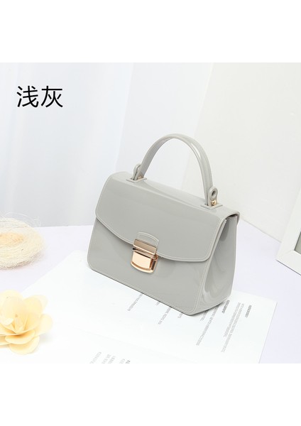Gri Moda Bahar Tarzı Şeker Renk Mini Jöle Çanta Ruj Kız Pvc Zincir Çanta Bayanlar Için Sevimli Crossbody Çanta (Yurt Dışından)