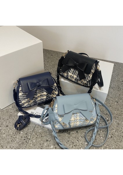 Siyah Gu Çanta Moda Pu Deri Su Geçirmez Bayan Lüks Ilmek Kadın Mini Eyer Çantası (Yurt Dışından)