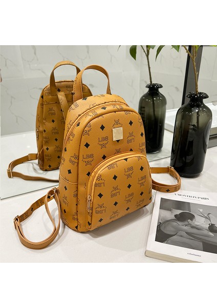 5 Kore Yaz Yeni Çiçek Baskılı Mini Sırt Çantası Çiçek Bayanlar Omuz Çantası Pu Deri Moda (Yurt Dışından)