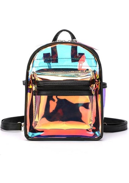 Siyah Su Geçirmez Hologram 2 In 1 Jöle Çanta Şeffaf Pvc Şeffaf Mini Kadın Sırt Çantası (Yurt Dışından) modelleri