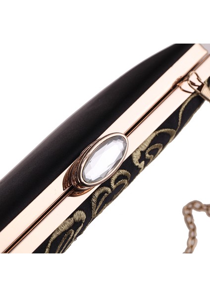 Siyah Avrupa ve Amerikan Nakış Akşam Yemeği Parti Çantası Polyester Zanaat Küçük Kare Çanta Kadın El Elbisesi Kadın Çantası (Yurt Dışından) modelleri