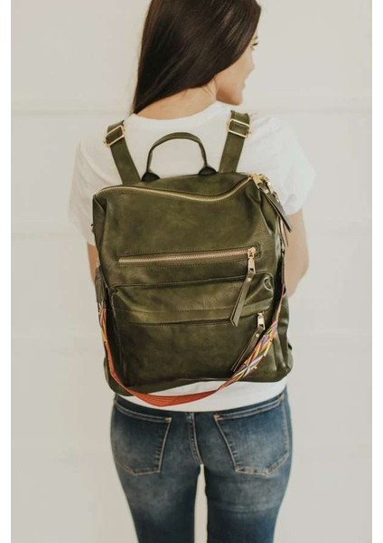 10 Kadın Moda Büyük Kapasiteli Sırt Çantası Çok Amaçlı Tasarım Çanta Omuz Çantası Pu Deri Spor Seyahat Sırt Çantası (Yurt Dışından) indirimleri