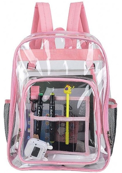 Pembe Büyük Pvc Sırt Çantası Şeffaf Şeffaf Siyah Özelleştirilmiş Renk Ağır Özel Logo Okul Açık Işık Sırt Çantası Kadınlar Için (Yurt Dışından) fiyatları