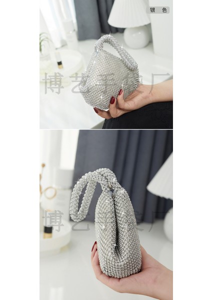Gümüş Moda Mini Kadın Elbise Ziyafet Akşam Takım Elbise Çantası Maden Çantası Elmas Taşıma Çantası (Yurt Dışından)