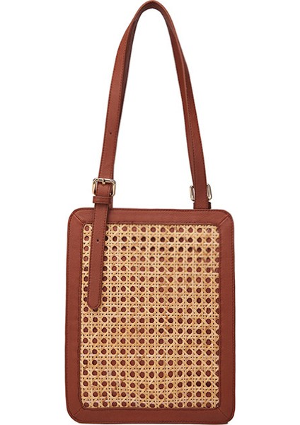 Siyah Yeni Kadın Moda Çanta El Rattan Dokuma Kadın Çanta Retro Şerit Kare Eğimli Omuz Çantaları (Yurt Dışından) fırsatları