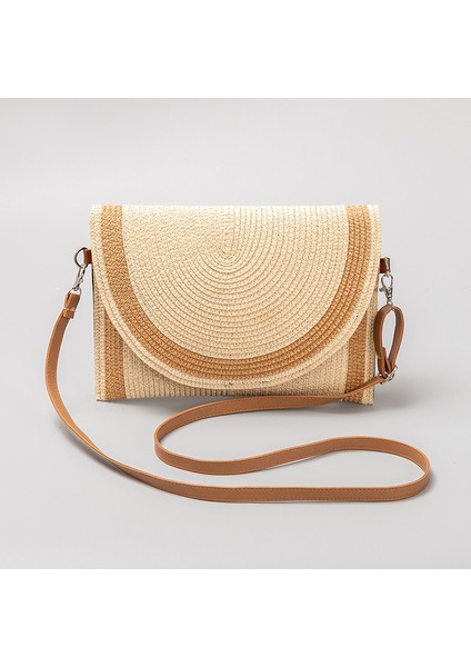 5 2023 Şerit Dikiş Hasır Tote Plaj Çantası Seyahat Alışveriş Piknik El Yapımı Dokuma Omuz Çantası Püskül Çanta Çanta (Yurt Dışından) indirimleri