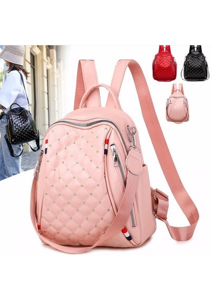 Siyah Sıcak Ürün Kadın Deri Sırt Çantası Bayanlar Seyahat Sırt Çantası Çift Omuz Moda Pu Kadın Çanta Fermuarlı Çanta Taşınabilir Polyester (Yurt Dışından) fırsatları