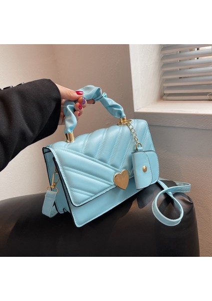 Mavi 2023 Yeni Moda Retro Kadın Tek Omuz Cüzdan Kombinasyonu Çantalar ve Çantalar (Yurt Dışından)