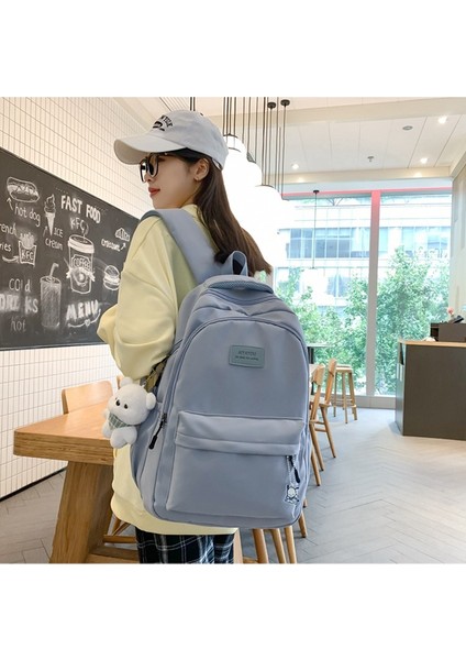 Açık Yeşil 2023 Yeni Kadın Yüksek Kapasiteli Naylon Sırt Çantası Kore Moda Kampüs Naylon Sırt Çantası Kız Moda Kadın Çantası (Yurt Dışından) indirimleri