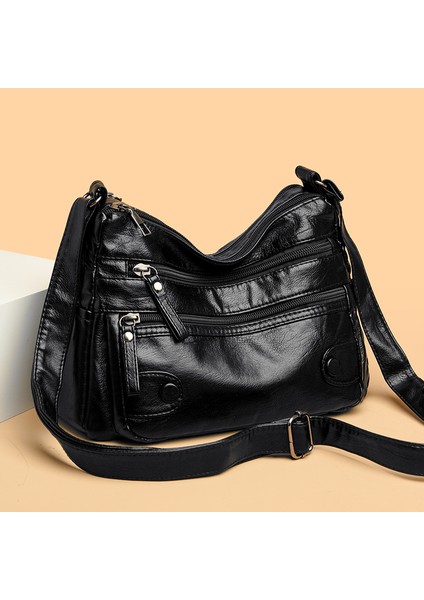 Sarı Kahverengi Vejetaryen Deri Crossbody Çanta Yeni Moda Yumuşak Pu Deri Retro Kadın Çanta Fermuar Crossbody Çanta (Yurt Dışından) indirimleri