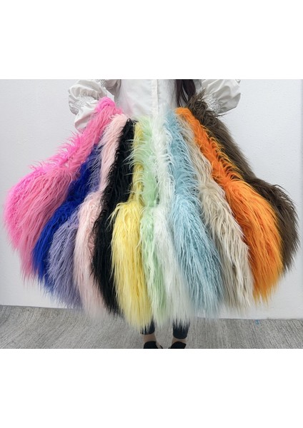 Renk 5 Yeni Kişilik Lüks Kalp Şekli Kürklü Tote Çanta Peluş Kabarık Aşk Crossbody Çanta Bayanlar Kızlar Için Polar Kürk Omuz Çantası (Yurt Dışından) fırsatları