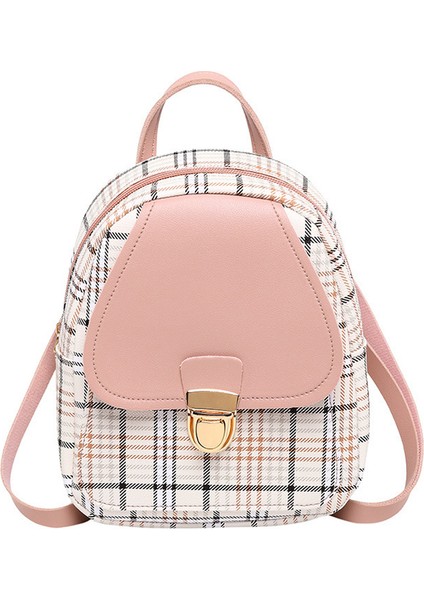 Pembe ZR422 Kızların Sırt Çantaları Küçük Kareli Okul Çantaları ile Çok Yönlü ve Şık Kozmetik Kadın Çantası Kadın Sırt Çantası Mini Fermuar (Yurt Dışından) fırsatları