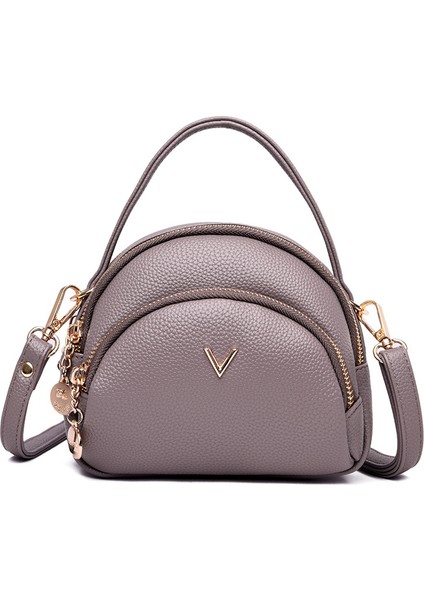Gri Yeni Lüks Kadın Çanta Pu Deri Crossbody Çanta Moda Bayan Küçük Omuz Çantaları (Yurt Dışından)