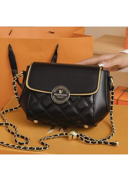 Beyaz Küçük Kare Çanta Elmas Desen Zincir Çanta Kadın Omuz Askılı Çanta Yeni Moda Yüksek Dereceli Basit Tüm Maç (Yurt Dışından) modelleri