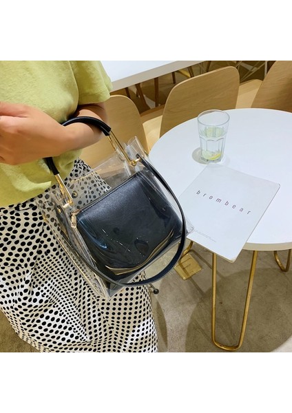 Matcha Yeşil Yaz Yeni Moda Pvc Kız Çanta El Çantası Su Geçirmez Şeffaf Omuzdan Askili Çanta Temizle Çanta Seti Kadınlar Için (Yurt Dışından) fırsatları