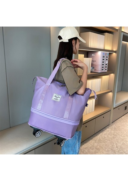 1 Bagaj Çantası Oxford Kumaş Büyük Kapasiteli Genişletilebilir Evrensel Tekerlekli Seyahat Çantası Günlük Alışveriş Çantası (Yurt Dışından) fiyatları