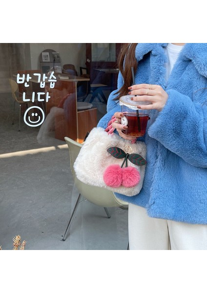Beyaz NB0026 Peluş Çanta Çanta Kadın 2023 Yeni Sonbahar ve Kış Her Şey Tüylü Tek Omuz Crossbody Çanta (Yurt Dışından) modelleri