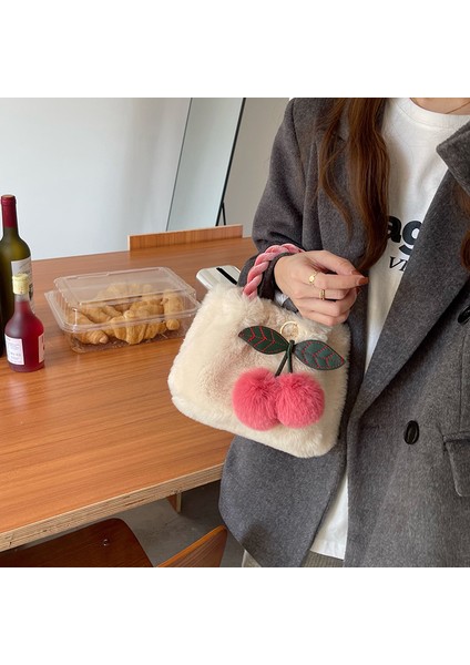 Beyaz NB0026 Peluş Çanta Çanta Kadın 2023 Yeni Sonbahar ve Kış Her Şey Tüylü Tek Omuz Crossbody Çanta (Yurt Dışından) fırsatları