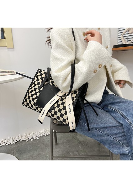 Siyah Dama Tahtası Mini Kumaş Flap Crossbody Askılı Çanta Kadınlar Için 2023 Lüks Marka Tasarım Çanta Basit Omuz Çantası Çanta (Yurt Dışından) fırsatları