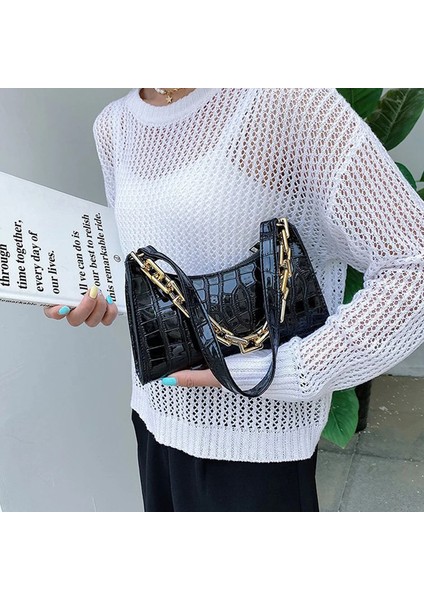 Bk Retro Casual Kadın Tote Omuz Çantası Moda Zarif Alışveriş Çantası Mini Çanta (Yurt Dışından)