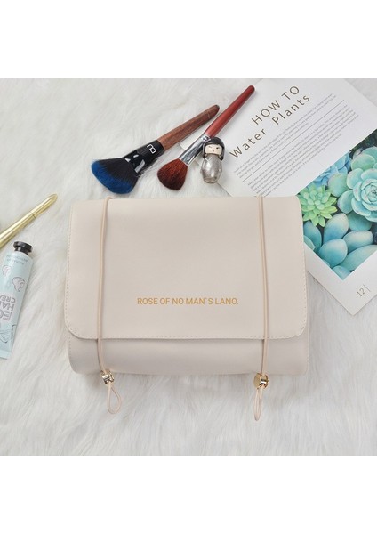 Bej Makyaj Kozmetik Çantası Çanta Kadınlar Için Çanta Silikon Su Geçirmez Vegan Kozmetik Çantası Kozmetik Çantası (Yurt Dışından)