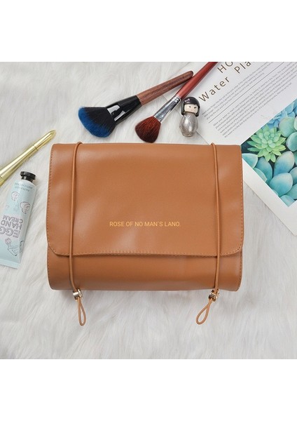 Bej Makyaj Kozmetik Çantası Çanta Kadınlar Için Çanta Silikon Su Geçirmez Vegan Kozmetik Çantası Kozmetik Çantası (Yurt Dışından) fırsatları