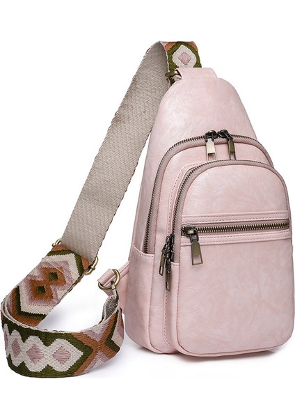 Allık Trendy Kadın Göğüs Çantası: Son Tasarım Küçük Pu Deri Sling Crossbody Çanta (Yurt Dışından)