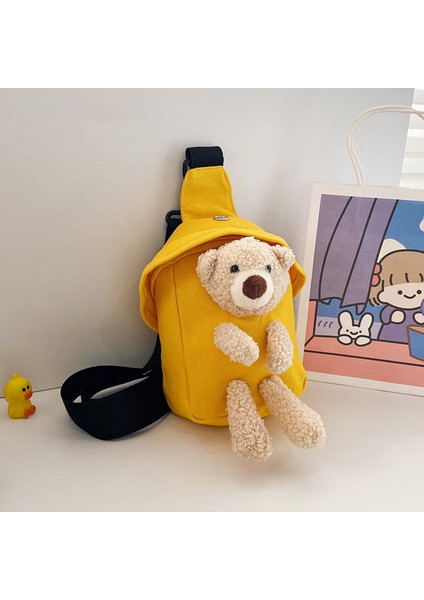 Sarı Moda Trendy Basit Yüz Taşınabilir Büyük Kapasiteli Çok Fonksiyonlu Bel Kadın Göğüs Çantaları (Yurt Dışından)