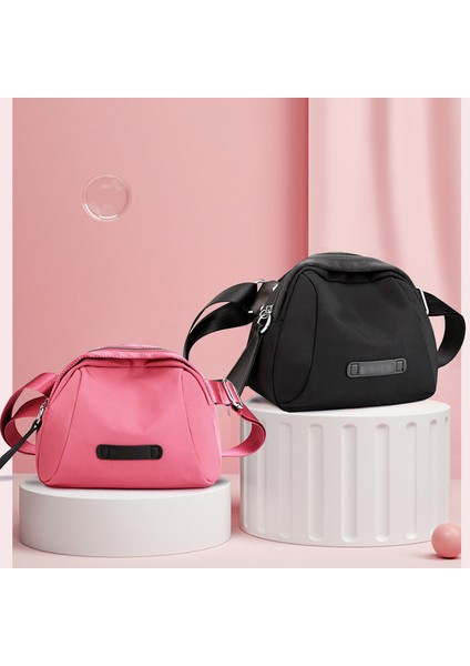 Siyah Yeni Moda Büyük Kapasiteli Kabuk Çanta Düz Renk Basit Çok Yönlü Hafif Kadın Tek Omuz Crossbody Çanta (Yurt Dışından)