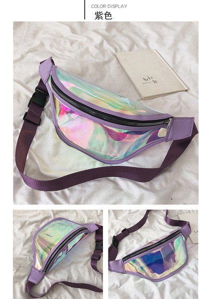 Pembe Tek Omuz Phantom Pvc Lazer Şeffaf All-Match Kadın Sırt Göğüs Çantası (Yurt Dışından) fırsatları