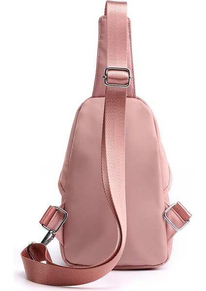 Pembe Özelleştirilmiş Moda Kadın Rahat Spor Naylon Kese Bir Omuz Crossbody Göğüs Çantası (Yurt Dışından)