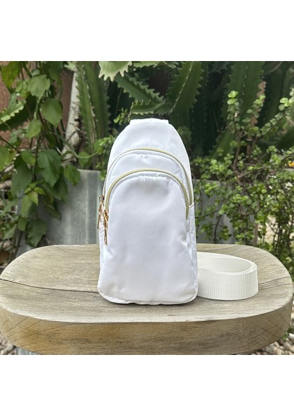Beyaz Naylon Crossbody Yeni Kadın Göğüs Çantası Moda Hafif Bel Çantası Tek Kollu Çanta Doğa Sporları Küçük Çanta Borse Donna (Yurt Dışından)