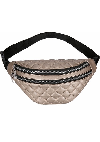 Şampanya Lüks Kadın Kemer Çantası Çanta Eşkenar Dörtgen Paketi Çanta Moda Bel Çantaları Bayanlar Crossbody Göğüs Çantası (Yurt Dışından)