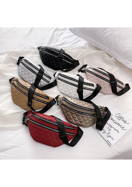 Şampanya Lüks Kadın Kemer Çantası Çanta Eşkenar Dörtgen Paketi Çanta Moda Bel Çantaları Bayanlar Crossbody Göğüs Çantası (Yurt Dışından) fiyatları