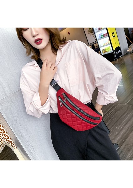 Şampanya Lüks Kadın Kemer Çantası Çanta Eşkenar Dörtgen Paketi Çanta Moda Bel Çantaları Bayanlar Crossbody Göğüs Çantası (Yurt Dışından) modelleri