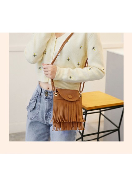 1 #2023 Yeni Fabrika Göğüs Sling Messenger Saçak Dekor Flap Crossbody Çanta (Yurt Dışından) fırsatları