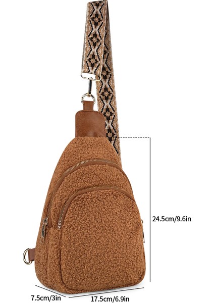 Beyaz Yeni Moda Kadın Crossbody Çanta 2023 Sonbahar Peluş Göğüs Çanta Bayan Fermuarlı Cep DMA92418 (Yurt Dışından) modelleri