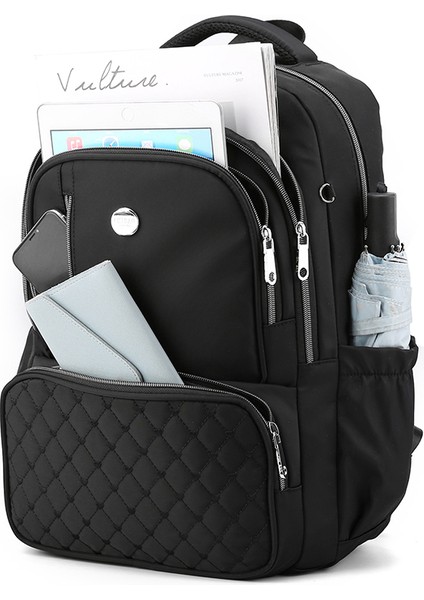 Mavi Moda Su Geçirmez Naylon Çok Bölmeli Kadın Işe Gidiş Çantası Büyük Kapasiteli Anti Hırsızlık Kız Sırt Çantası (Yurt Dışından) modelleri