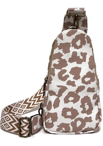 Siyah Leopar Baskı Yeni Kadın Fanny Paketi Doğa Sporları Küçük Sırt Çantası Leopar Baskı Inek Baskı Pu Crossbody Çanta Moda Göğüs Çanta Kadın (Yurt Dışından) fırsatları