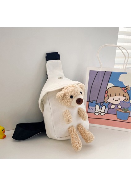 Beyaz Moda Trendy Basit Yüz Taşınabilir Büyük Kapasiteli Çok Fonksiyonlu Bel Kadın Göğüs Çantaları (Yurt Dışından)