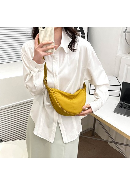 Mavi KBW161 Kadın Tek Omuz Crossbody Koltuk Altı Çanta 2023 Yeni Hilal Ay Göğüs Çanta Moda Japon Bayanlar Hamur Çanta (Yurt Dışından) indirimleri