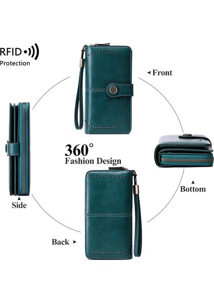 Gri ZR110 Sıcak Satış Rfid Antimanyetik Uzun Fermuar Kadın Cüzdan Cüzdan Cüzdan Avrupa ve Amerika Büyük Kapasiteli Çanta (Yurt Dışından) fırsatları