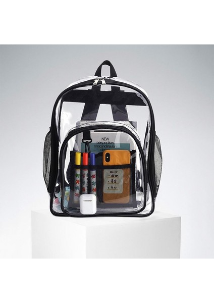 Gri Büyük Hotsale Moda Temizle Ağır Hizmet Sırt Çantaları Pvc Şeffaf Şeffaf Holografik Sırt Çantası 30L Erkekler ve Kadınlar Için Sırt Çantası (Yurt Dışından)