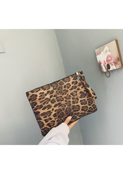 Patern 4 2023 Yeni Kadın Çanta Avrupa ve Amerika Birleşik Devletleri Moda Leopar Baskı Basit El Çantası Kadın Zarf Çanta (Yurt Dışından) fırsatları